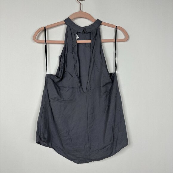 2/$24 NWT Forever 21 Woven Sleeveless Halter Top Gray Medium #A0606 TRB3 - Picture 4 of 7